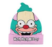 The Simpsons Krusty Beanie Hat Krusty The Clown Homer Bart and Lisa Hat - Hey, Hey, Kids! Adults Beanie (Green Pink)