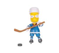 The Simpsons - Licence Officielle - Jakks Pacific - Figurine Bart Hockey 12,5 cm avec Crosse et Palet - Personnage Série Télé - Articulé avec Accessoires Sport - Fans Collection Univers Animation