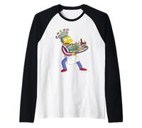 The Simpsons Moe America Suit USA 4th of July BBQ Cookout Manche Raglan