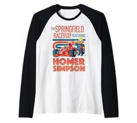 The Simpsons The Springfield Raceway Featuring Homer Simpson Manche Raglan