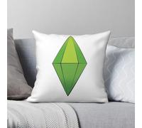 The Sims Plumbob Taie d'oreiller Polyester Lin Velours Creative Zip Decor Throw Taie d'oreiller Chambre Housse de coussin