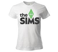 The Sims - T Shirt Femme - Plumbob. Maillot à manches courtes en coton. Coupe Regular Fit, Blanc, Large