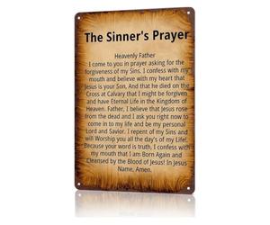 The Sinners Prayer Tin Sign 12x8 Inch