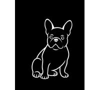 The Sitting Frenchie: A Minimalist Matt Black Display Book with Blank Pages