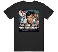 The Six Million Dollar Man Lee Majors 70s TV T Shirt Black 3XL