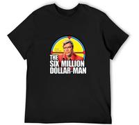 The Six Million Dollar Man T-Shirt Mens 70'S TV Show Bionic American Retro 6 O Neck Tee Black S