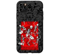 The Skater Tarot Card Skateboard Squelettes Occultes Rouge Coque pour iPhone 11 Pro Max