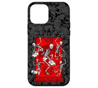 The Skater Tarot Card Skateboard Squelettes Occultes Rouge Coque pour iPhone 12 Mini
