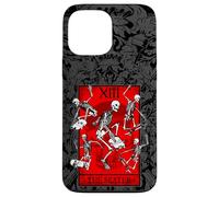 The Skater Tarot Card Skateboard Squelettes Occultes Rouge Coque pour iPhone 13 Pro Max