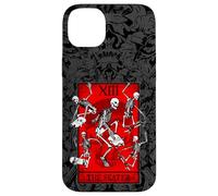 The Skater Tarot Card Skateboard Squelettes Occultes Rouge Coque pour iPhone 14 Plus