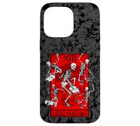 The Skater Tarot Card Skateboard Squelettes Occultes Rouge Coque pour iPhone 14 Pro Max
