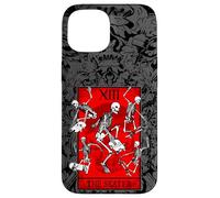 The Skater Tarot Card Skateboard Squelettes Occultes Rouge Coque pour iPhone 15
