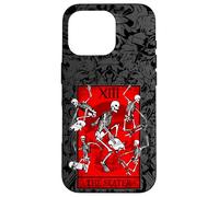 The Skater Tarot Card Skateboard Squelettes Occultes Rouge Coque pour iPhone 16 Pro