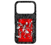 The Skater Tarot Card Skateboard Squelettes Occultes Rouge Coque pour iPhone 17 Pro