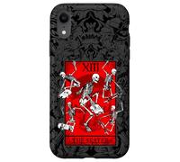 The Skater Tarot Card Skateboard Squelettes Occultes Rouge Coque pour iPhone XR