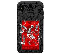 The Skater Tarot Card Skateboard Squelettes Occultes Rouge Coque pour iPhone XS Max