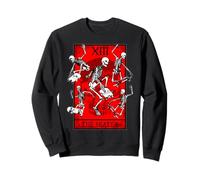 The Skater Tarot Card Skateboard Squelettes Occultes Rouge Sweatshirt