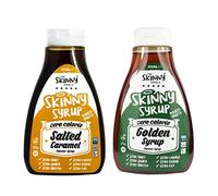 The Skinny Food Co. Lot de 2 sirops de caramel salé et sirop doré - Sauce sans sucre zéro calories