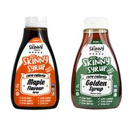 The Skinny Foods Twin Pack Maple & Golden Syrup Flavoured Dessert Topping Syrup,Sugar Free,Zero Calories