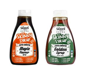 The Skinny Foods Twin Pack Maple & Golden Syrup Flavoured Dessert Topping Syrup,Sugar Free,Zero Calories