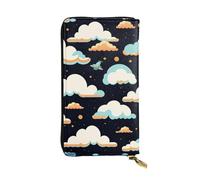 The Sky in the dark Portefeuille long en cuir pour filles et femmes avec plusieurs compartiments, noir, taille unique, Noir , Taille unique