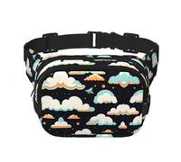 The sky in the dark Sac banane carré double couche avec sangle réglable pour activités de plein air, noir, taille unique, Noir , Taille unique