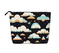 The Sky in The Dark Trousse de maquillage imperméable en imitation lin avec fermeture éclair pour vos besoins quotidiens ou de voyage, Noir , Taille unique