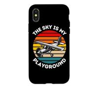 The Sky is My Playground Avion rétro Coucher de Soleil Coque pour iPhone X/XS