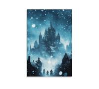 The Sky Opens to Reveal A Choir of Saints Singing As Snow Falls Gentle upon A City of Sorrow. Poster mural contemporain à suspendre 30 x 45 cm