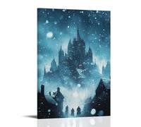 The Sky Opens to Reveal A Choir of Saints Singing As Snow Falls Gentle upon A City of Sorrow. Poster décoratif à suspendre 60 x 90 cm