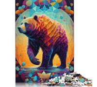 The Slow and Mighty Bear Puzzle 1000 Pièces Cadeau Unique Jeu Éducatif Défi Jouet À De Qualité Supérieure Peinture Art pour Adultes Et Enfants 500pcs (52x38cm)