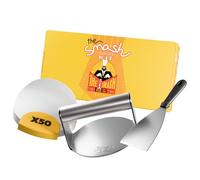 The Smash Lab - Kit Smash Burguer - Presse à hamburger en acier inoxydable 304 avec spatule et papier antiadhésif, écraseur à hamburger et accessoires Smasher.