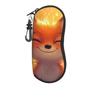The Smiling Little Fox Étui à lunettes en néoprène souple avec fermeture éclair pour homme et femme