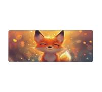 The Smiling Little Foxfloral Tapis de souris à imprimé floral pour ordinateur portable Grand tapis de souris avec bords cousus, base en caoutchouc antidérapant, tapis de bureau à ressort pour bureau