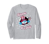 The Smurfs 4th of July Papa Smurf Uncle Sam USA Cartoon Manche Longue