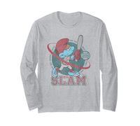 The Smurfs Big Slam Baseball Retro 90's Cartoon Manche Longue
