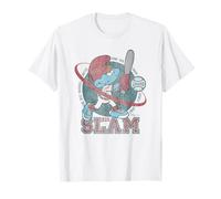 The Smurfs Big Slam Baseball Retro 90's Cartoon T-Shirt