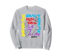 The Smurfs Character Outlines and Groovy Text Cartoon Sweatshirt