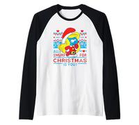 The Smurfs Christmas Ugly Sweater Manche Raglan