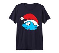 The Smurfs Classic Santa Christmas Hat T-Shirt Haut de Gamme
