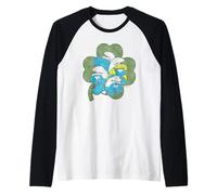 The Smurfs Four Leaf Clover Cast St. Patrick's Day Cartoon Manche Raglan
