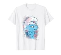 The Smurfs Grouchy Smurf Watercolor Portrait Distressed T-Shirt