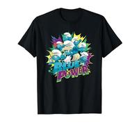 The Smurfs Movie Village Blue Power Smurfette T-Shirt, Homme, Noir, M