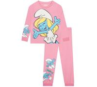 The Smurfs Pyjama Fille, Pyjama Enfant Manches Longues Schtroumpfette, Ensemble Pyjamas Fille Schtroumpfette, Rose 3-4 Ans