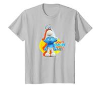 The Smurfs Schtroumpfs Grouchy Don't Smurf with Me! T-Shirt, Enfant, Argent, 4 Ans