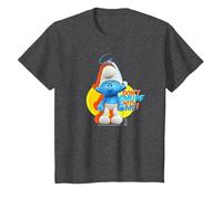 The Smurfs Schtroumpfs Grouchy Don't Smurf with Me! T-Shirt, Enfant, Chiné Foncé, 8 Ans