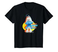 The Smurfs Schtroumpfs Grouchy Don't Smurf with Me! T-Shirt, Enfant, Noir, 10 Ans