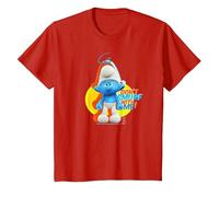 The Smurfs Schtroumpfs Grouchy Don't Smurf with Me! T-Shirt, Enfant, Rouge, 12 Ans