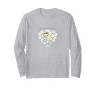The Smurfs Smurfette Heart Shaped Daisies Retro Logo Manche Longue
