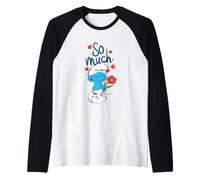 The Smurfs So Much Love Smurf Holding Flower Valentine's Day Manche Raglan
